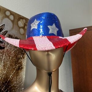 Patriotic red, white and blue hat